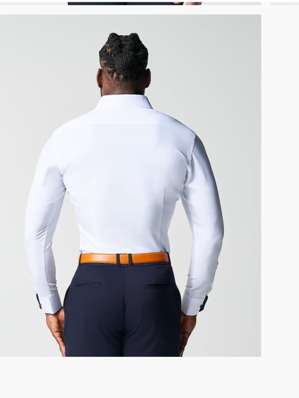 NWT State & Liberty The Springer Athletic Fit Shirt Sz M White with Navy Accents - Picture 3 of 16